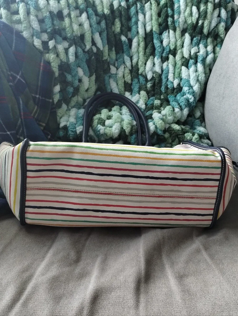Dooney & Bourke Multicolor Watercolor Stripe Tote Bag
